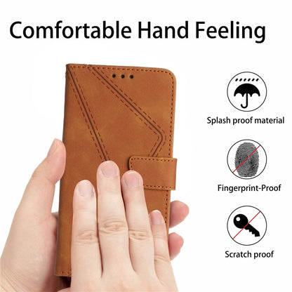 For Samsung Galaxy Note20 Ultra Stitching Embossed Leather Phone Case(Brown) - Galaxy Note20 Ultra Cases by buy2fix | Online Shopping UK | buy2fix