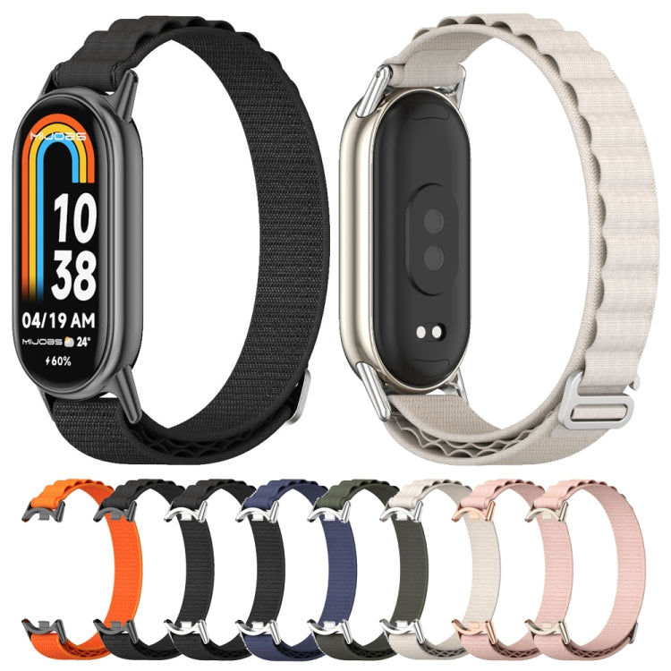 For Xiaomi Mi Band 8 / 9 / 9 NFC Mijobs Nylon Breathable Watch Band(Grey Silver) - Watch Bands by MIJOBS | Online Shopping UK | buy2fix