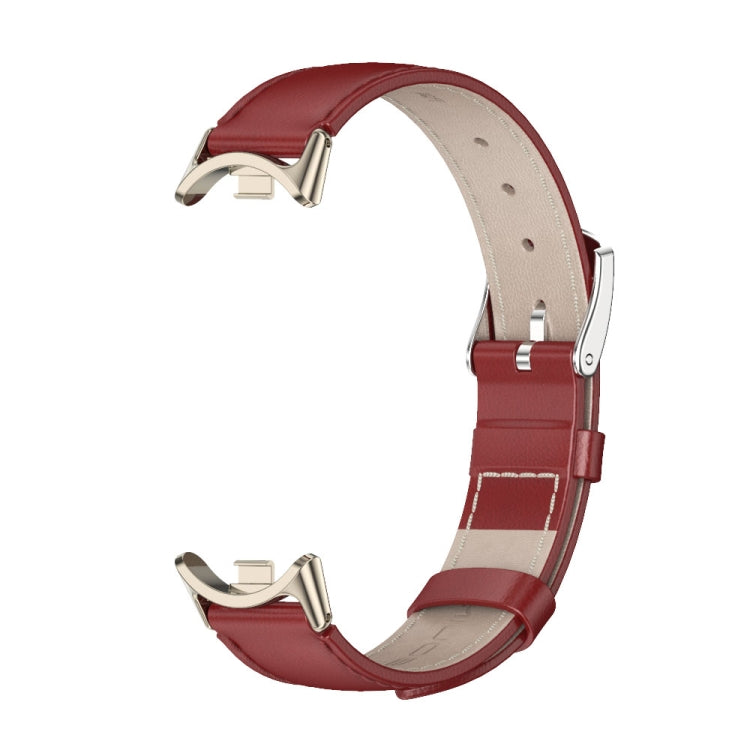 For Xiaomi Mi Band 8 / 9 / 9 NFC Mijobs Genuine Leather Watch Band(Red Light Gold) - Watch Bands by MIJOBS | Online Shopping UK | buy2fix