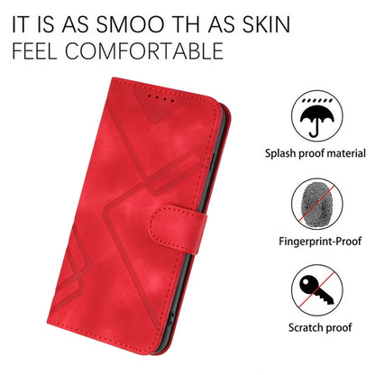 For Honor 70 Pro / 70 Pro+ Line Pattern Skin Feel Leather Phone Case(Red) - Honor Cases by buy2fix | Online Shopping UK | buy2fix