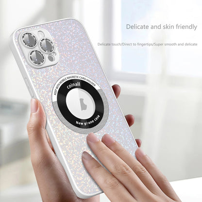 For iPhone 14 Plus Colorful Glitter Magnetic Magsafe TPU + PC Phone Case(White) - iPhone 14 Plus Cases by buy2fix | Online Shopping UK | buy2fix