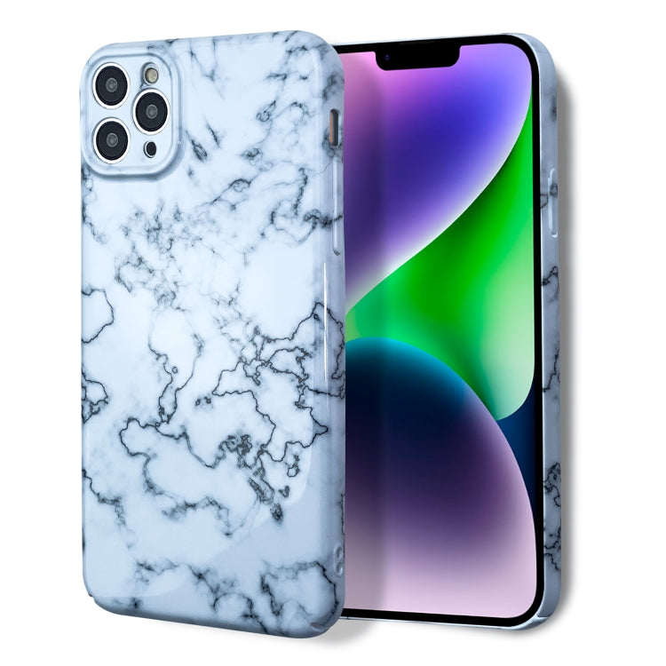 For iPhone 12 Marble Pattern Phone Case(Green White) - iPhone 12 / 12 Pro Cases by buy2fix | Online Shopping UK | buy2fix