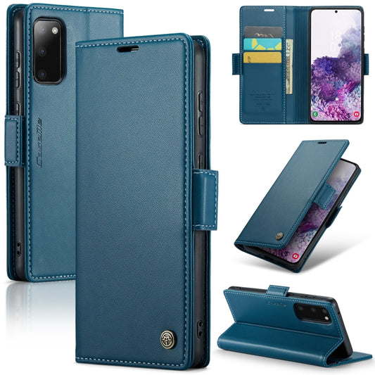 For Samsung Galaxy S20 CaseMe 023 Butterfly Buckle Litchi Texture RFID Anti-theft Leather Phone Case(Blue) - Galaxy Phone Cases by CaseMe | Online Shopping UK | buy2fix