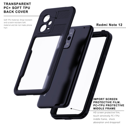 For Xiaomi Redmi Note 12 5G Global RedPepper IP68 Life Waterproof Phone Case(Black) - Note 12 Cases by RedPepper | Online Shopping UK | buy2fix