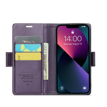 For iPhone 13 CaseMe 023 Butterfly Buckle Litchi Texture RFID Anti-theft Leather Phone Case(Pearly Purple) - iPhone 13 Cases by CaseMe | Online Shopping UK | buy2fix