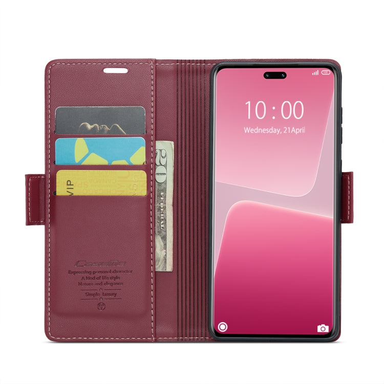 For Xiaomi 13 Lite CaseMe 023 Butterfly Buckle Litchi Texture RFID Anti-theft Leather Phone Case(Wine Red) - 13 Lite Cases by CaseMe | Online Shopping UK | buy2fix