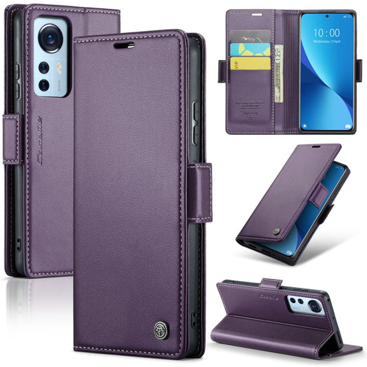 For Xiaomi 12 / 12X / 12S CaseMe 023 Butterfly Buckle Litchi Texture RFID Anti-theft Leather Phone Case(Pearly Purple) - 12 Cases by CaseMe | Online Shopping UK | buy2fix