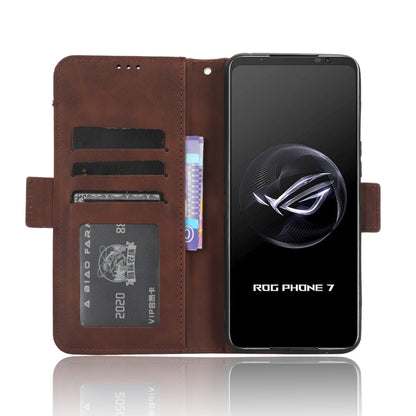 For ASUS ROG Phone 7 Skin Feel Calf Texture Card Slots Leather Phone Case(Brown) - ASUS Cases by buy2fix | Online Shopping UK | buy2fix