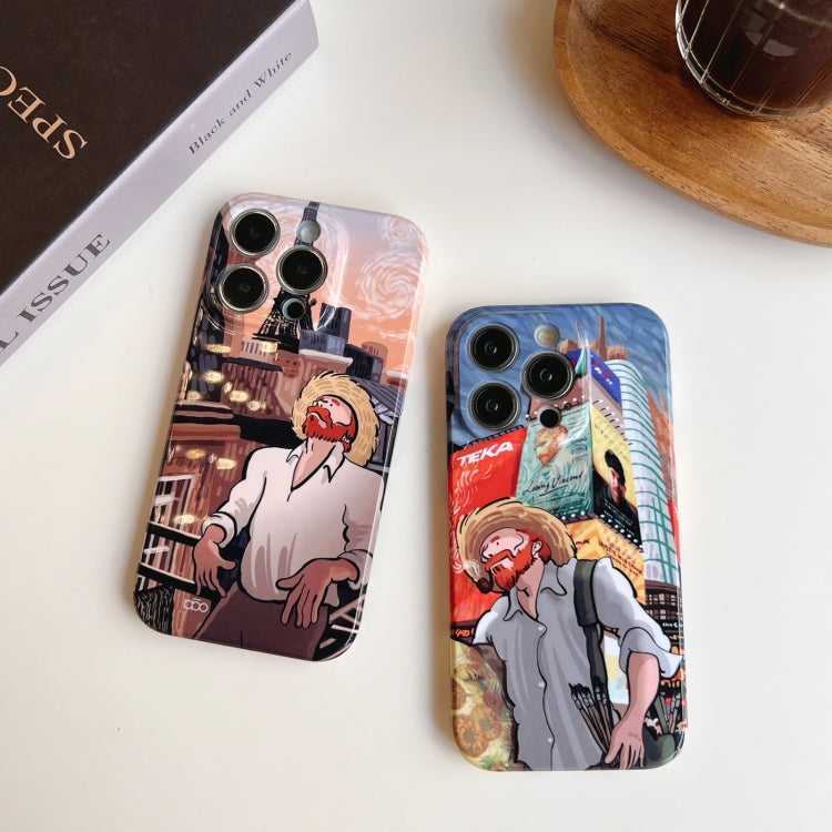 For iPhone 12 Pro Max Precise Hole Oil Painting Pattern PC Phone Case(Puppy) - iPhone 12 Pro Max Cases by buy2fix | Online Shopping UK | buy2fix