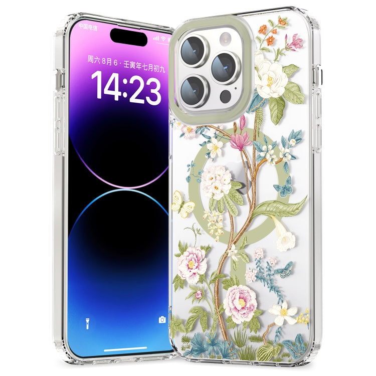 For iPhone 12 Pro Max MagSafe Magnetic TPU Phone Case(Blue Hydrangea Ball) - iPhone 12 Pro Max Cases by buy2fix | Online Shopping UK | buy2fix