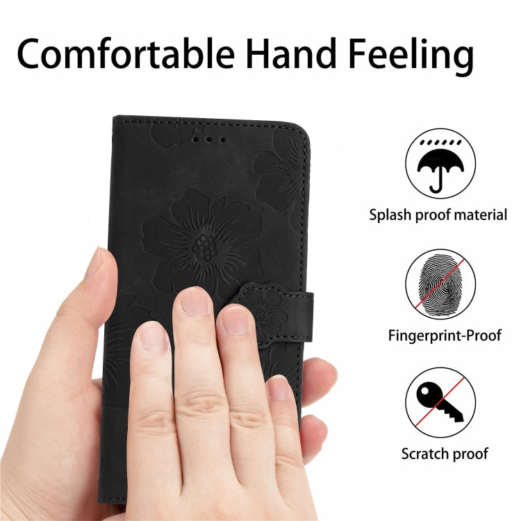 For Xiaomi 13 Flower Embossing Pattern Leather Phone Case(Black) - 13 Cases by buy2fix | Online Shopping UK | buy2fix