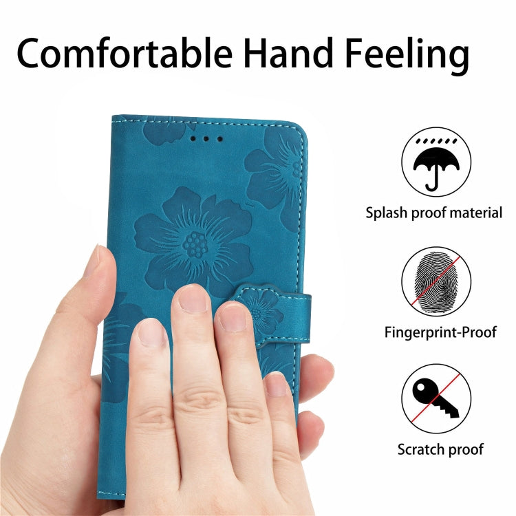 For Xiaomi Redmi 10 Flower Embossing Pattern Leather Phone Case(Blue) - Xiaomi Cases by buy2fix | Online Shopping UK | buy2fix