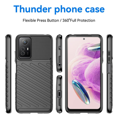 For Xiaomi Redmi Note 12S Thunderbolt Shockproof TPU Protective Soft Phone Case(Black) - Xiaomi Cases by buy2fix | Online Shopping UK | buy2fix