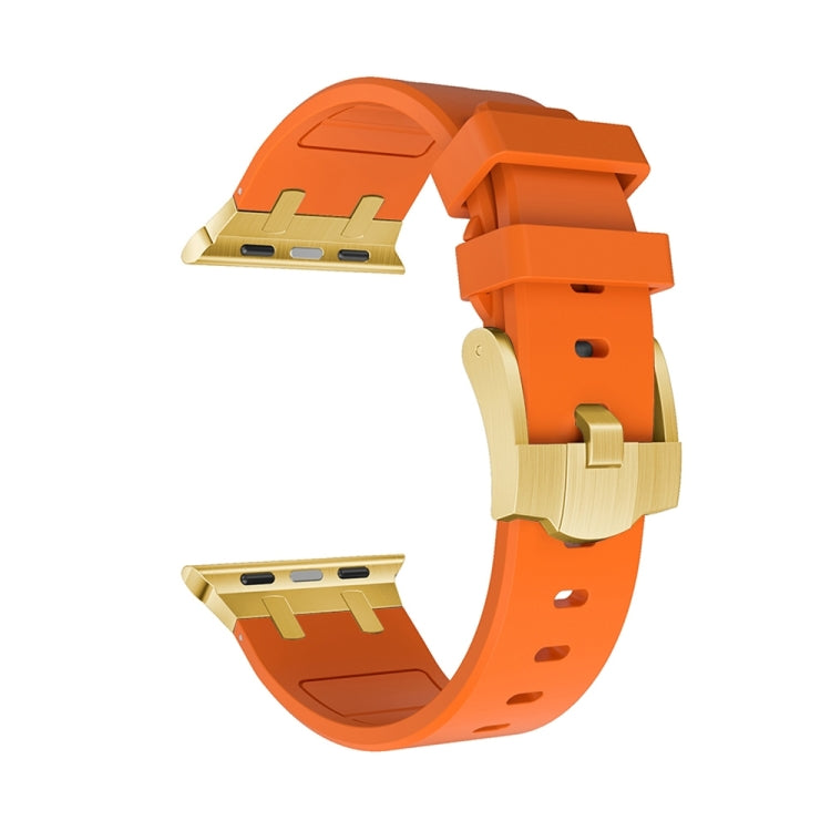 AP Silicone Watch Band For Apple Watch 9 45mm(Gold Orange) - Watch Bands by buy2fix | Online Shopping UK | buy2fix