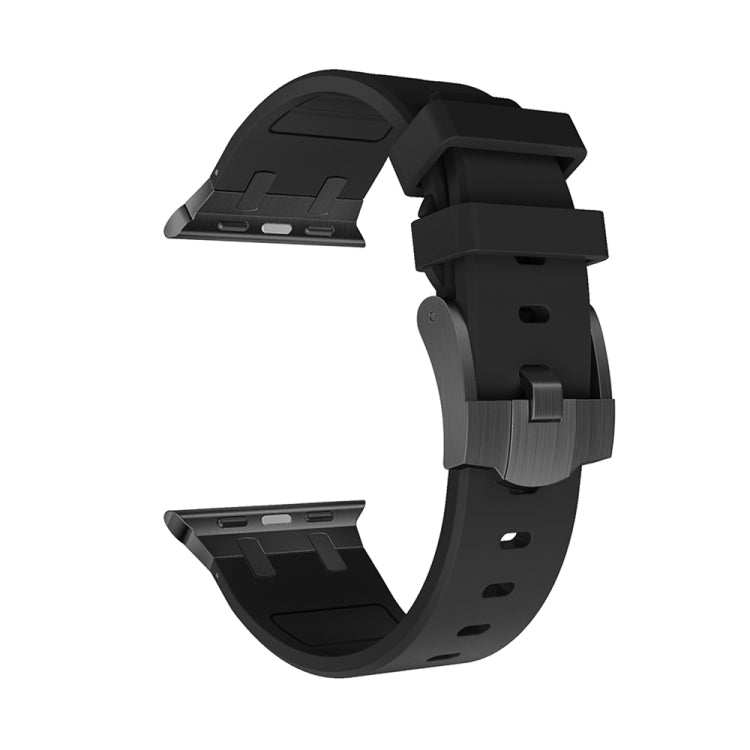 AP Silicone Watch Band For Apple Watch 9 41mm(Black Black) - Watch Bands by buy2fix | Online Shopping UK | buy2fix