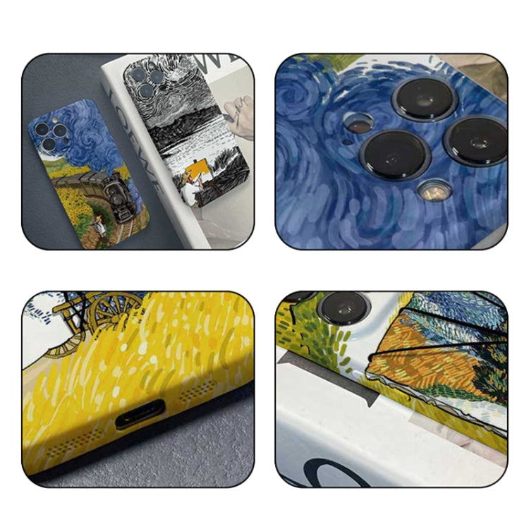 For iPhone 14 Pro Max Precise Hole Oil Painting Pattern PC Phone Case(Inkwash) - iPhone 14 Pro Max Cases by buy2fix | Online Shopping UK | buy2fix