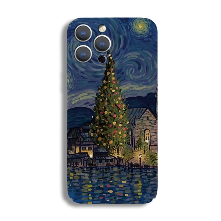 For iPhone 12 Pro Max Precise Hole Oil Painting Pattern PC Phone Case(Castle) - iPhone 12 Pro Max Cases by buy2fix | Online Shopping UK | buy2fix