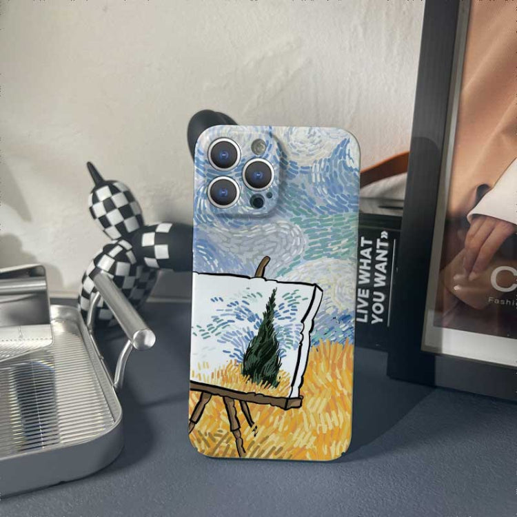 For iPhone XS Max Precise Hole Oil Painting Pattern PC Phone Case(Landscape Painting) - More iPhone Cases by buy2fix | Online Shopping UK | buy2fix