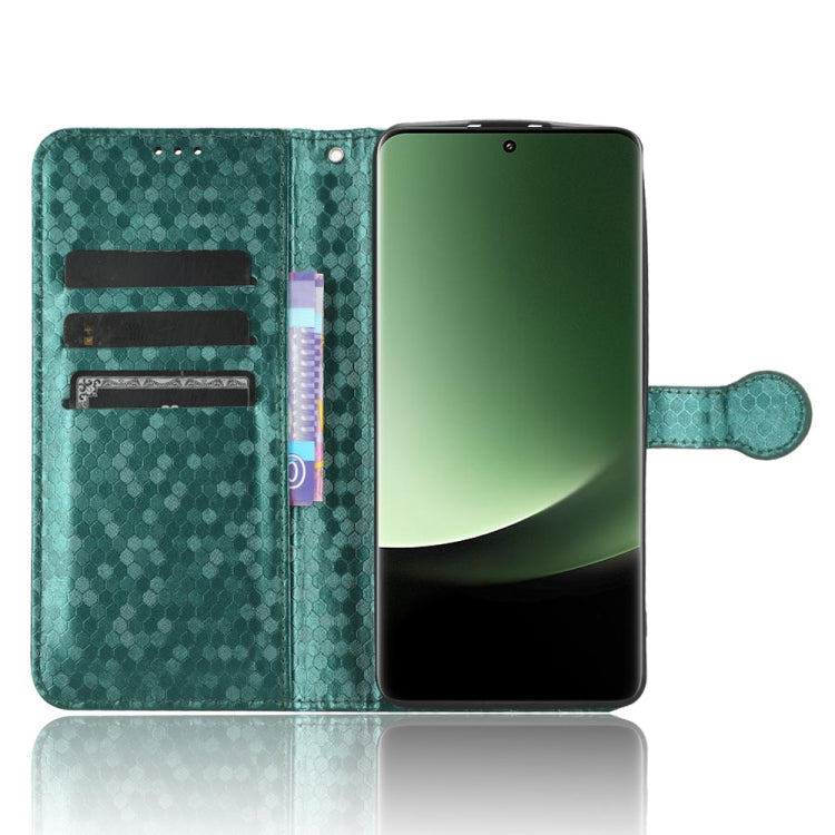 For Xiaomi 13 Ultra Honeycomb Dot Texture Leather Phone Case(Green) - 13 Ultra Cases by buy2fix | Online Shopping UK | buy2fix