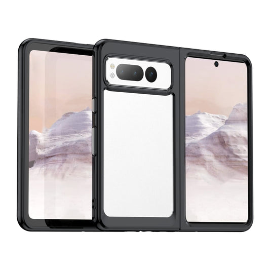 For Google Pixel Fold Colorful Series Acrylic + TPU Phone Case(Black) - Google Cases by buy2fix | Online Shopping UK | buy2fix
