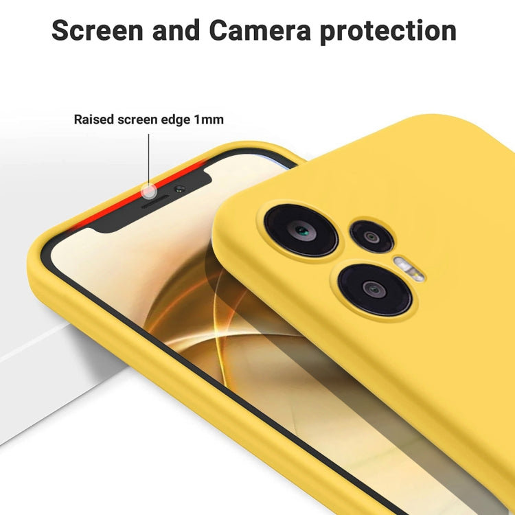 For Xiaomi Poco F5 5G / Note 12 Turbo Pure Color Liquid Silicone Shockproof Phone Case(Yellow) - Xiaomi Cases by buy2fix | Online Shopping UK | buy2fix