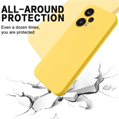 For Xiaomi Poco F5 5G / Note 12 Turbo Pure Color Liquid Silicone Shockproof Phone Case(Yellow) - Xiaomi Cases by buy2fix | Online Shopping UK | buy2fix