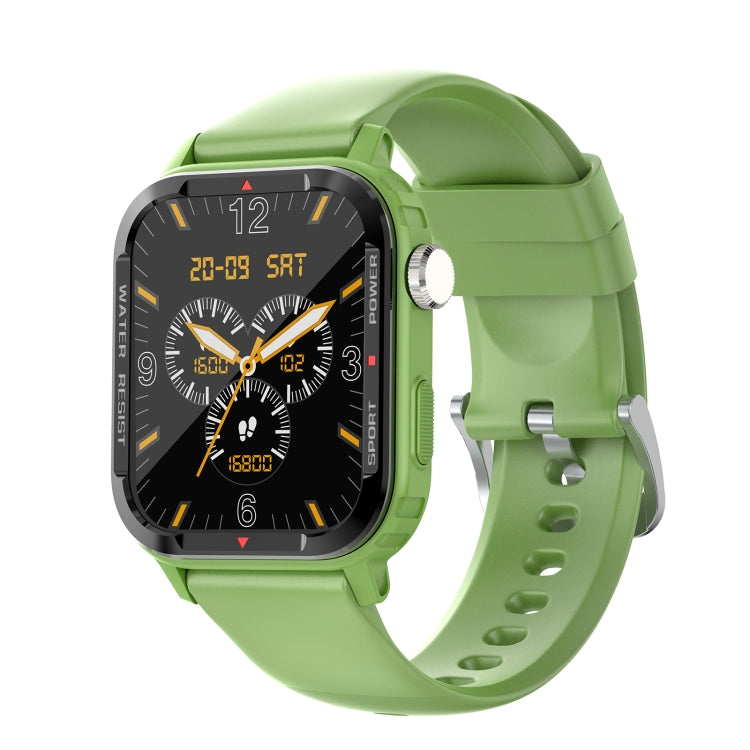 G96 1.85 inch HD Square Screen Rugged Smart Watch Support Bluetooth Calling/Heart Rate Monitoring/Blood Oxygen Monitoring(Green) - Smart Watches by buy2fix | Online Shopping UK | buy2fix