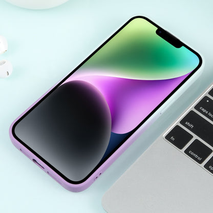 For iPhone 14 Plus Gradient Starry Silicone Phone Case with Lens Film(White Purple) - iPhone 14 Plus Cases by buy2fix | Online Shopping UK | buy2fix