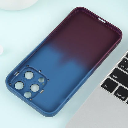 For iPhone 12 Pro Max Gradient Starry Silicone Phone Case with Lens Film(Blue Red) - iPhone 12 Pro Max Cases by buy2fix | Online Shopping UK | buy2fix