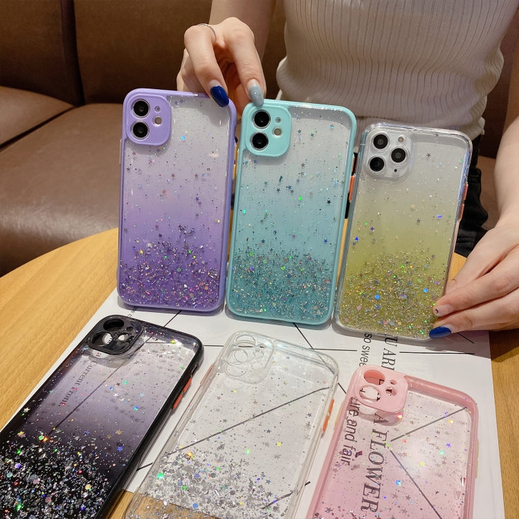 For iPhone 13 mini Starry Gradient Glitter Powder TPU Phone Case(Yellow) - iPhone 13 mini Cases by buy2fix | Online Shopping UK | buy2fix