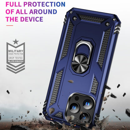 For iPhone 15 Plus Shockproof TPU + PC Phone Case with Holder(Blue) - iPhone 15 Plus Cases by buy2fix | Online Shopping UK | buy2fix