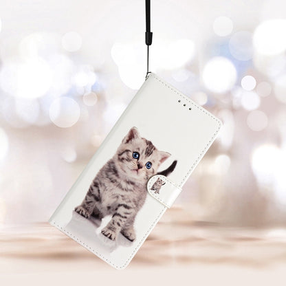 For OnePlus Nord CE 3 Lite 5G Colored Drawing Leather Phone Case(Little Tabby Cat) - OnePlus Cases by buy2fix | Online Shopping UK | buy2fix