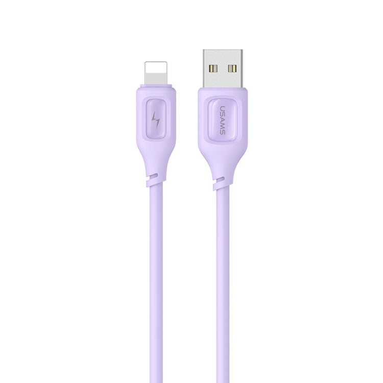 USAMS US-SJ618 2.4A USB to 8 Pin Silicone Data Cable, Length: 1m(Purple) - Normal Style Cable by USAMS | Online Shopping UK | buy2fix