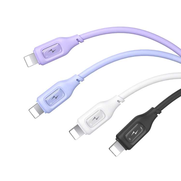 USAMS US-SJ618 2.4A USB to 8 Pin Silicone Data Cable, Length: 1m(Purple) - Normal Style Cable by USAMS | Online Shopping UK | buy2fix