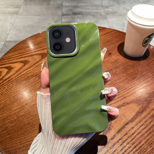 For iPhone 12 / 12 Pro Solid Color Wave Texture TPU Phone Case(Green) - iPhone 12 / 12 Pro Cases by buy2fix | Online Shopping UK | buy2fix