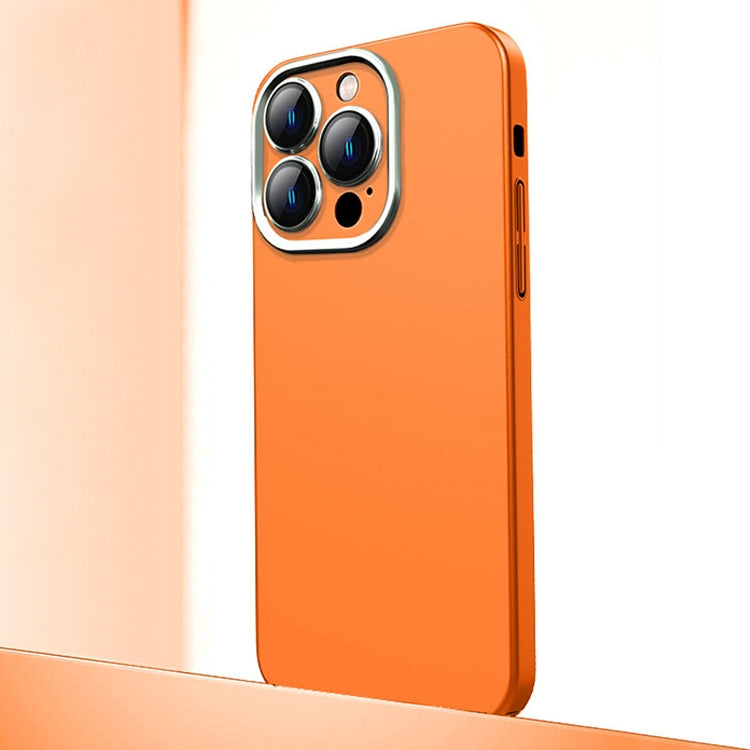 For iPhone 12 Pro Frosted Metal Material Phone Case with Lens Protection(Orange) - iPhone 12 / 12 Pro Cases by buy2fix | Online Shopping UK | buy2fix