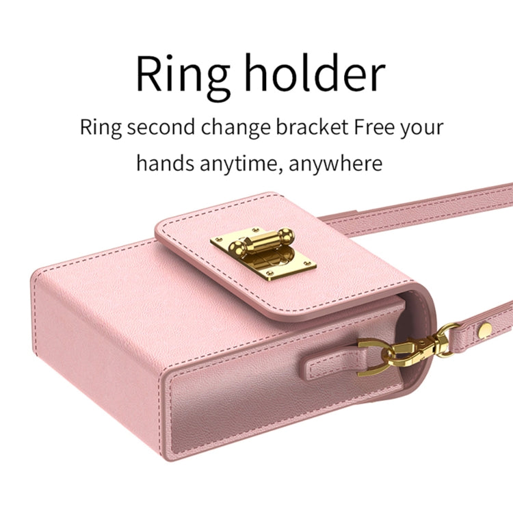 For Huawei P50 Pocket GKK Plain Weave Mini Backpack Slim Phone Case with Ring(Pink) - Huawei Cases by GKK | Online Shopping UK | buy2fix