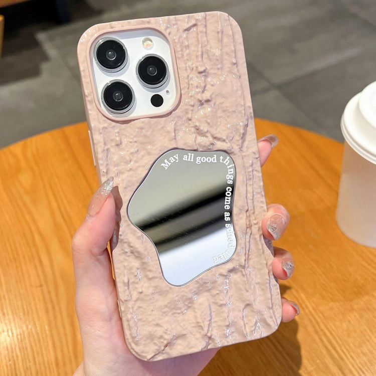 For iPhone 11 Pro Max Embossed Rock Texture Mirror TPU Phone Case(Pink) - iPhone 11 Pro Max Cases by buy2fix | Online Shopping UK | buy2fix