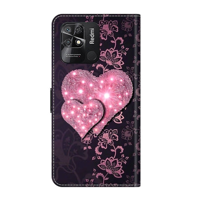 For Xiaomi Redmi 10C Crystal 3D Shockproof Protective Leather Phone Case(Lace Love) - Xiaomi Cases by buy2fix | Online Shopping UK | buy2fix