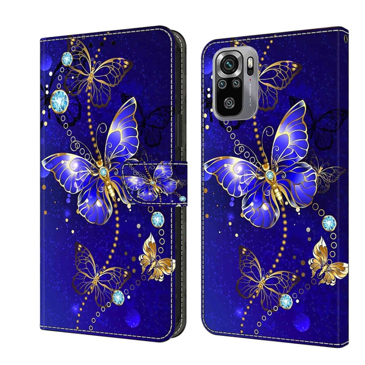 For Xiaomi Redmi Note 10 4G Crystal 3D Shockproof Protective Leather Phone Case(Diamond Butterfly) - Xiaomi Cases by buy2fix | Online Shopping UK | buy2fix
