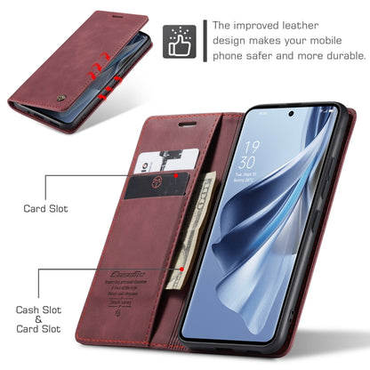 For OPPO Reno10 5G Global／Reno10 Pro Global CaseMe 013 Multifunctional Horizontal Flip Leather Phone Case(Wine Red) - OPPO Cases by CaseMe | Online Shopping UK | buy2fix