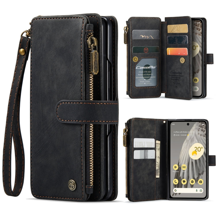 For Google Pixel Fold CaseMe C30 Multifunctional Leather Phone Case(Black) - Google Cases by CaseMe | Online Shopping UK | buy2fix