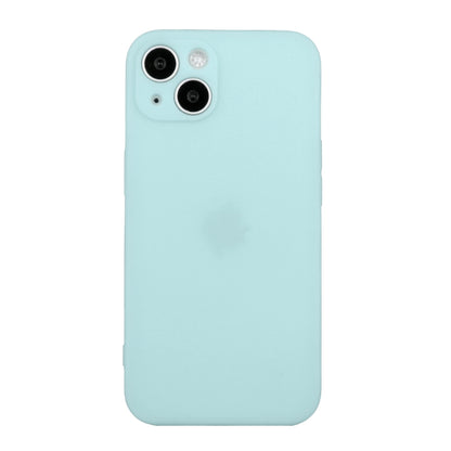 For iPhone 15 Straight Edge Solid Color TPU Shockproof Phone Case(Light Cyan) - iPhone 15 Cases by buy2fix | Online Shopping UK | buy2fix