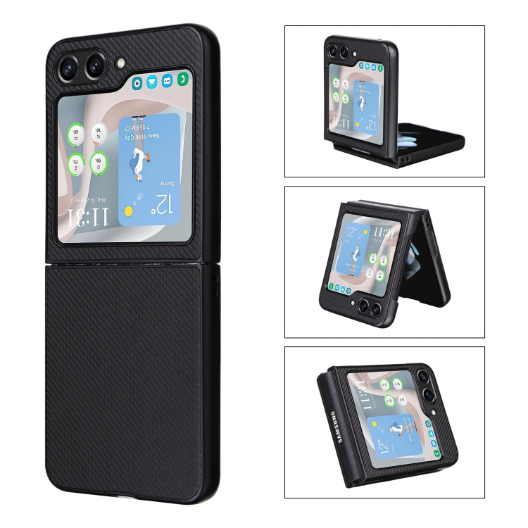 For Samsung Galaxy Z Flip5 5G PU Leather PC Phone Case(Black) - Galaxy Z Flip5 Cases by buy2fix | Online Shopping UK | buy2fix