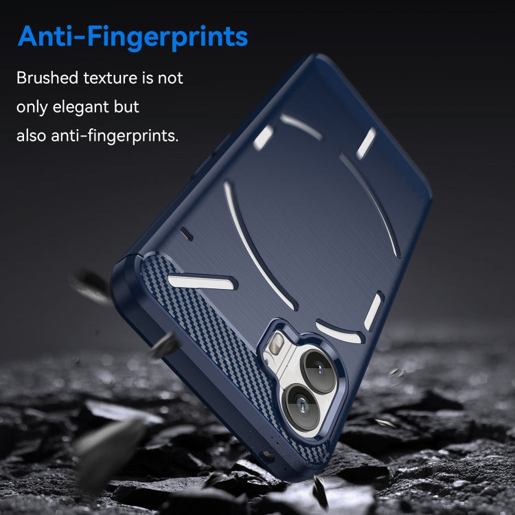 For Nothing Phone 2 Carbon Fiber Brushed Texture TPU Phone Case(Blue) - More Brand by buy2fix | Online Shopping UK | buy2fix