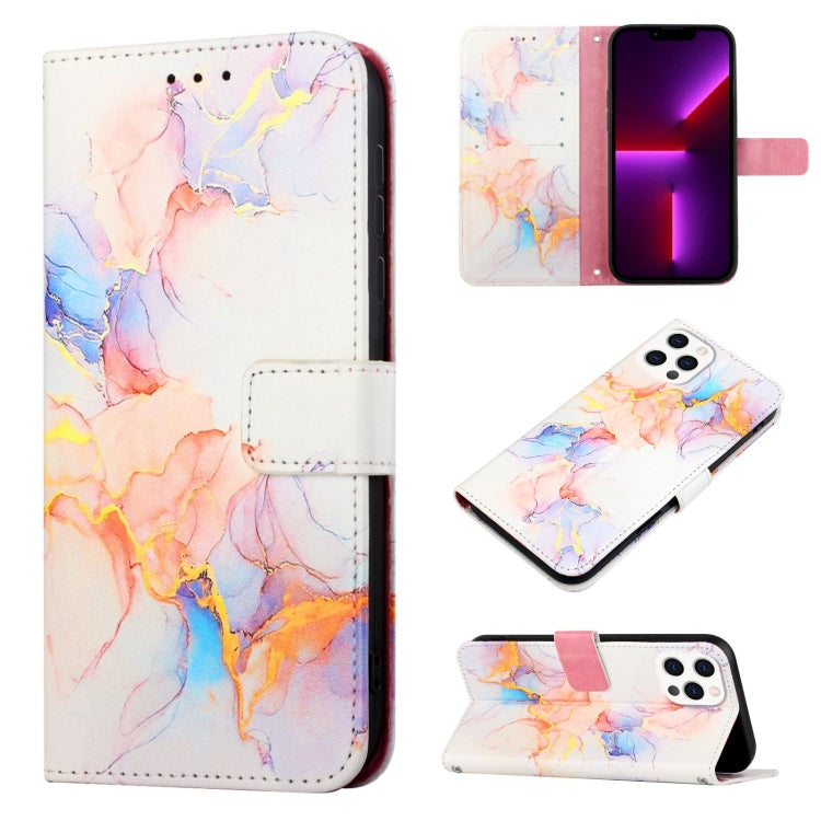 For iPhone 15 Pro PT003 Marble Pattern Flip Leather Phone Case(Galaxy Marble White) - More iPhone Cases by buy2fix | Online Shopping UK | buy2fix