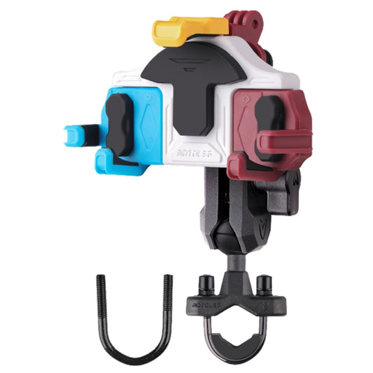 MOTOSLG Crab Motorcycle Phone Clamp Bracket U-Type Headbar Mount(Blue White Red) - Holder by MOTOLSG | Online Shopping UK | buy2fix