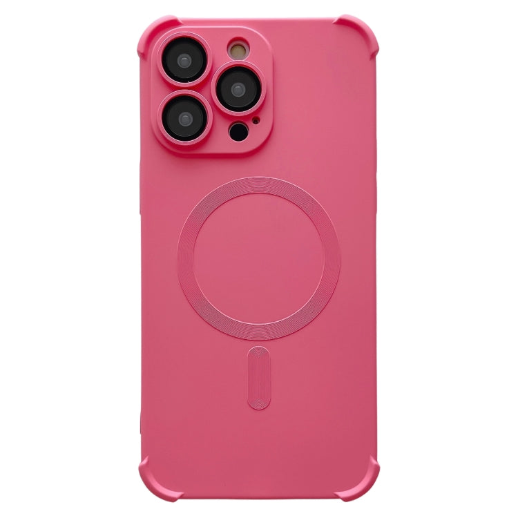 For iPhone 14 Pro Max Four-corner Shockproof Skin Feel MagSafe Magnetic Phone Case(Pink) - iPhone 14 Pro Max Cases by buy2fix | Online Shopping UK | buy2fix