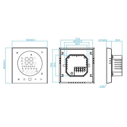 BHT-008GCLW 95-240V AC 5A Smart Home Boiler Heating LED Thermostat With WiFi(White) - Thermostat & Thermometer by buy2fix | Online Shopping UK | buy2fix