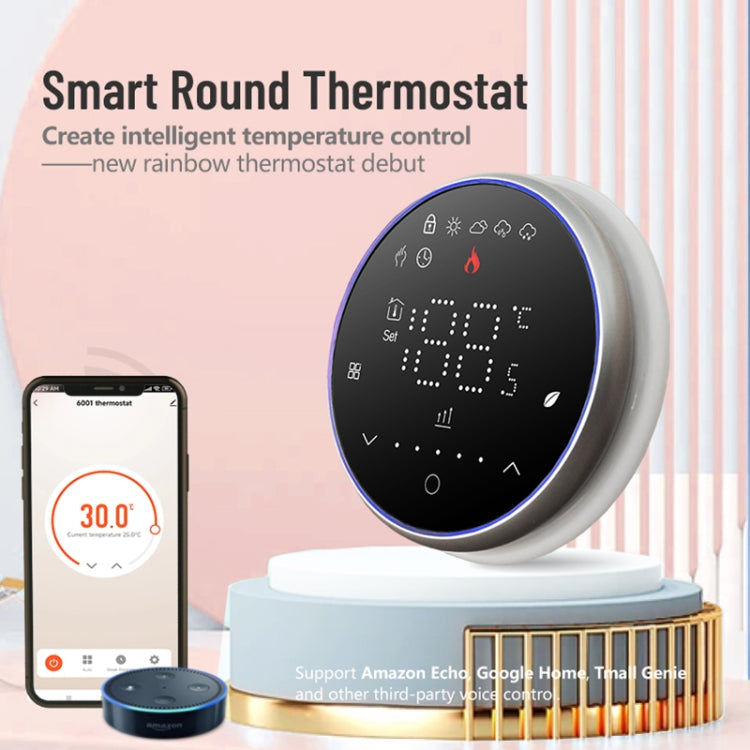 BHT-6001GBL 95-240V AC 16A Smart Round Thermostat Electric Heating LED Thermostat Without WiFi(Black) - Thermostat & Thermometer by buy2fix | Online Shopping UK | buy2fix